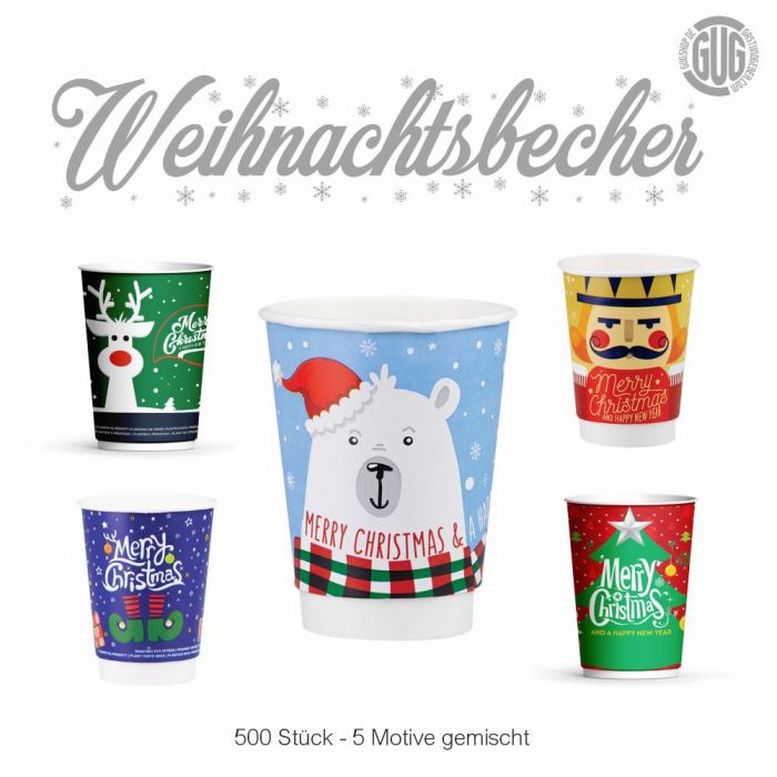Glühweinbecher 0,2L - Weihnachtsbecher - Kaffeebecher Doppelwand